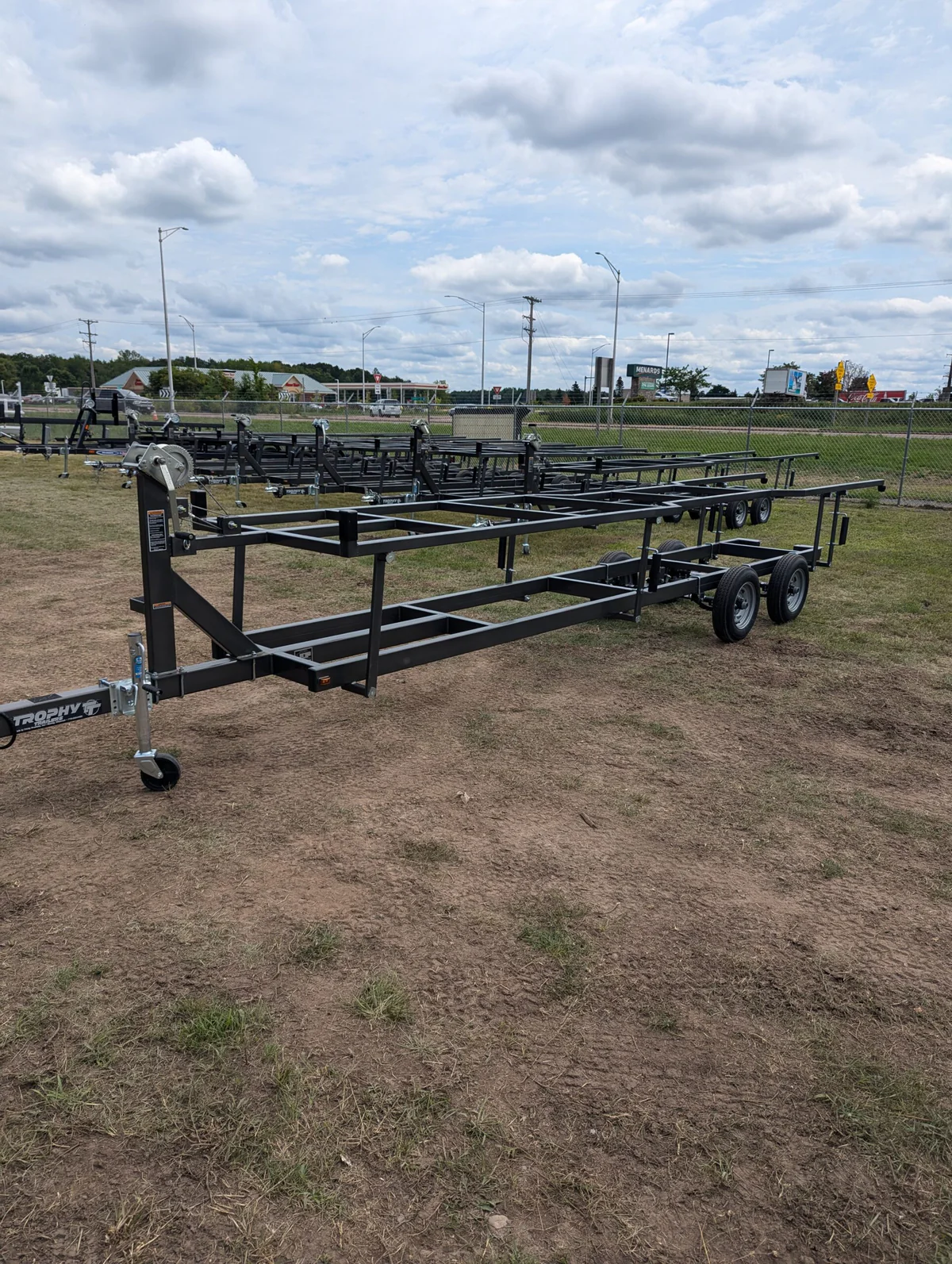 Trophy pontoon trailer available for rental